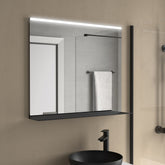 Espejo BECKET 800 horizontal con aplique negro de luz led - BañoClick